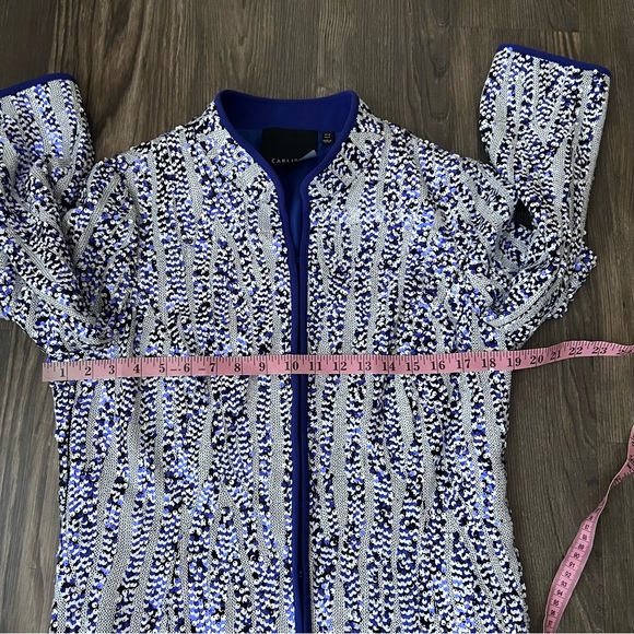 Carlisle Bluish Purple Sequin Evening Blazer Jacket - Picture 10 of 15